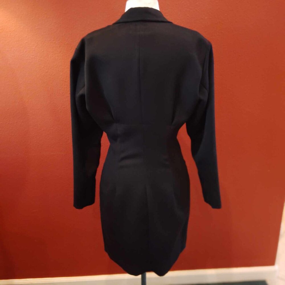 Fiorucci Vintage Early 1980's Sexy Fitted Coat Dress Made in Italy Italian Sz 42 - Picture 4 of 6